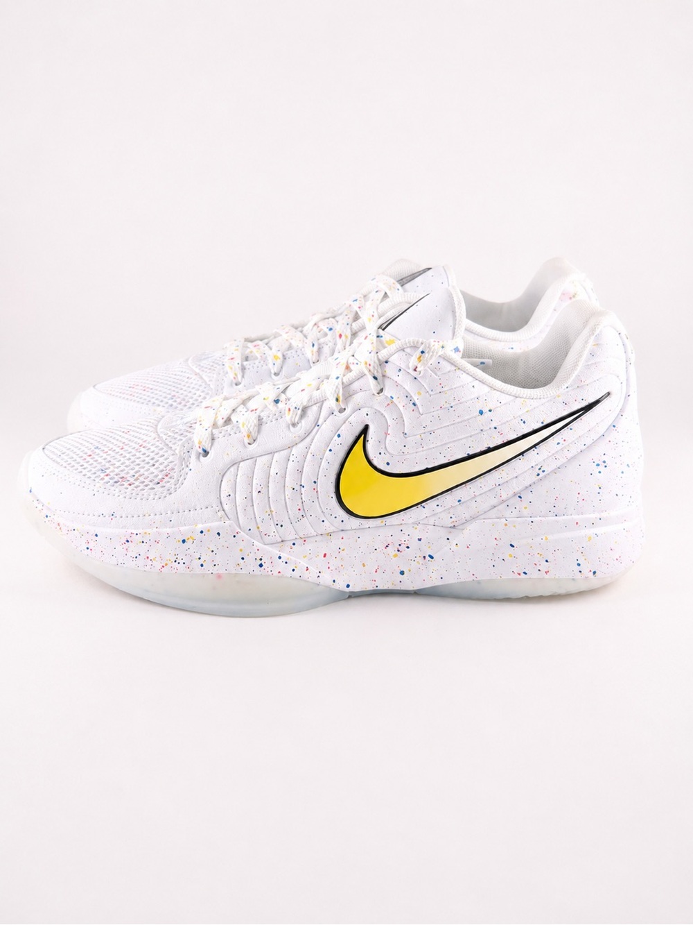 Size 10M- Nike Ja 2 Per Ja Breaker White Athletic Sneakers with Yellow Swoosh